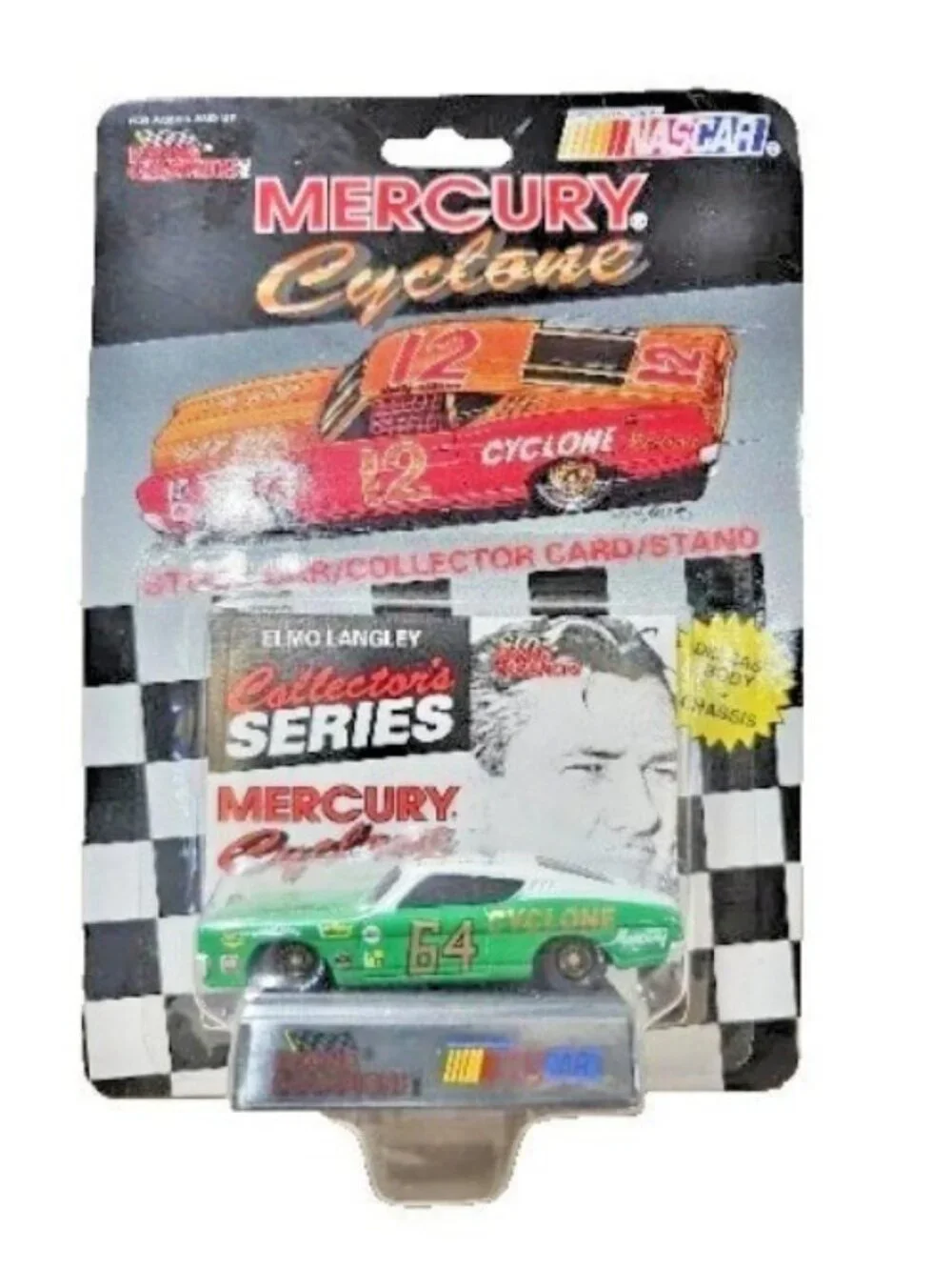 Vintage Die Cast Racing Champions Elmo Langley #64 Mercury Cyclone 1969 Stock Ca